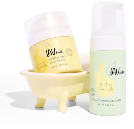 Lav Kids Moisturising Skin care Foaming face wash 100ml & Face cream 50ml | skincare for kids, toddler holiday essentials, skincare gift set, kids foam soap skincare bundle skin care for kids