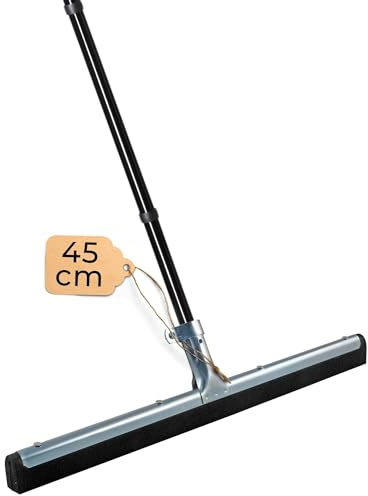 Novaliv Wasserschieber Bodenabzieher 45cm mit Stiel 137 cm Duschabzieher Abzieher Dusche Boden Abzieher Fenster Profi Wasser Abzieher Schieber für Boden Wasserabzieher Terasse Boden Pool
