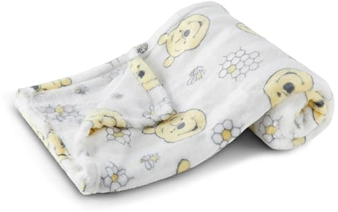 Disney Coperta in pile di flanella per bambini, morbida e accogliente, 76 x 101 cm, con Topolino, Minnie, Winnie The Pooh e Dumbo