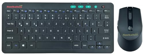 Henrik&Hans Kabellos Tastatur Maus Set Wireless Computer Keyboard Mouse Combo Deutsch QWERTZ