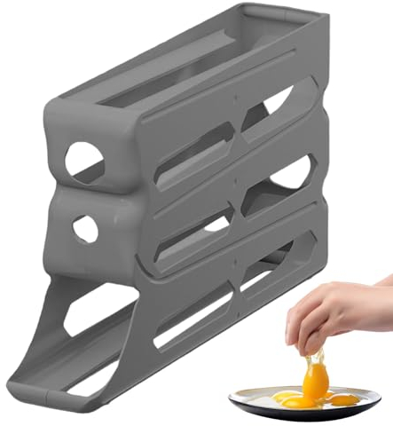 JINGAN Dispensador automático de huevos enrollables, dispensador de huevos enrollable para refrigerador,Contenedor para 30 huevos | Huevera de gran capacidad para frigorífico, cocina, frigorífico y