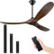 OUENGK 152CM Ceiling Fan No Light with Remote, Modern 3 Blades Wood Ceiling Fans Without Lights, Indoor Outdoor Ceiling Fans for Patios Living Room Bedroom, Quiet Reversible DC Motor, 6-Speed, Timer