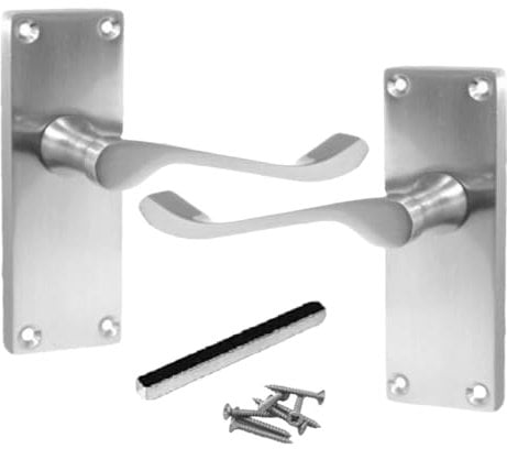 Betley Butterfly Victorian Door Handles Satin Chrome Scroll Lever Internal Latch 118 x 40mm Stylish Modern Handle Home & Office