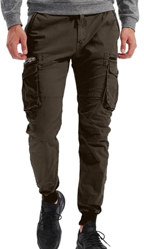 Generisch Military Jeans im Batik-Look mit Nieten und Kunstleder Applikationen in Slim-FIT mit Stretch Herren Hosen Mit Gummizug Cargo Hose MäNner Schwarz Schwarze Herren Hose Chino Herren GrüN