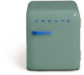CREATE / RETRO FRIDGE 50 COBALTO/Frigorífico verde sage maneta azul cobalto / 85W, minibar, un estante, diseño retro, 50 cm, dos repisas, capacidad de 48L, bajo consumo, 50x44x49,8 cm