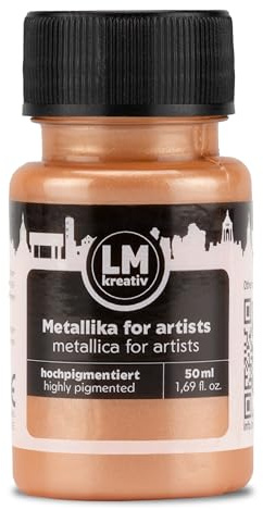 LM-Kreativ Metallika for Artists 50 ml - Creme - Metallic Acrylfarbe/Bastelfarbe. Für kreative Projekte auf Holz, Leinwand, Keramik. Hochdeckend, lichtecht. Für Künstler und Bastler