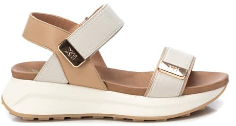 XTI - Sandalia Mujer Beige - Calzado Cómodo y Versátil - Moda casual - Modelo 14387403 (Talla 39)