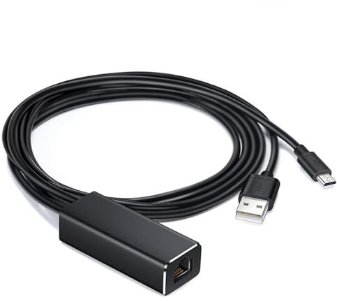 Rdxanc Adattatore USB 2.0+USB 5pin a RJ45 Ethernet Scheda di Rete Adattatore USB di Alimentazione a RJ45 10/100Mbps Convertitore per TV Stick Accessorio