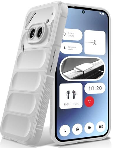 BonYonka Silicone Case for Nothing Phone 2a / 2a Plus, Anti-Scratch Microfiber Lining, Shockproof Case with Camera Protection, White