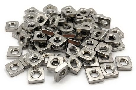 Tuerca baja cuadrada M4 de acero inoxidable | Forma baja/perfil plano de acero inoxidable A2-070 (V2A/304) estándar DIN 562: lote de 50 piezas - ProRaje