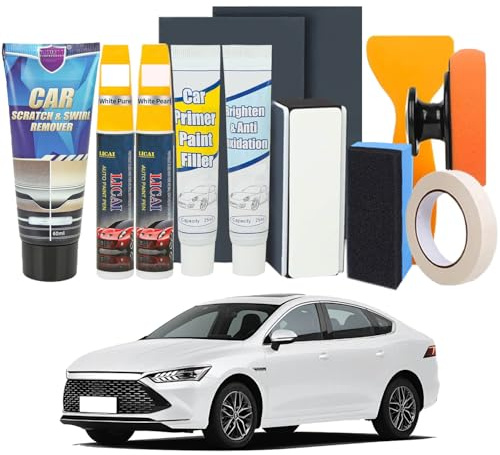Lalieffacely Car Scratch Repair Kit, Car Paint Scratch Repair, Car Scratch Remover, Quick And Easy for Fix Paint Scratches Branch Scratches Nail Scratches Swirl (White Pure + White Pearl)