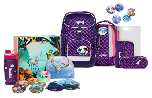 ergobag Maxi Jumbo Edition Schulrucksack Set 7tlg. inkl. Fan-Box (PerlentauchBär Lumi)