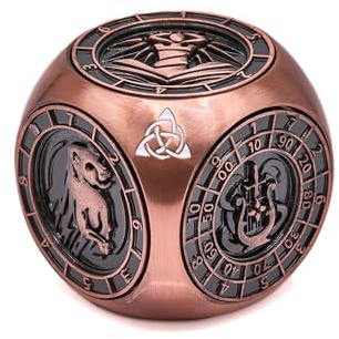 HNCCESG Spinner Würfel 7-in-1 Metall DND Würfel Set Einzigartig für Dungeons and Dragons DND Geschenke RPG Rollenspiel Drehen Gaming Würfel(Kupfer)