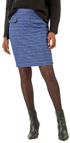 Roman Originals Pocket Front Textured Skirt for Women UK - Ladies Everyday Autumn Winter Comfy Soft Evening Vacation Work Party Night Out