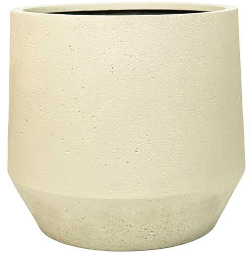 VIVANNO Pflanztopf Nexora 54x48 cm Vesuvcreme - Blumentopf Fiberglas | Design Pflanzk<<>>bel in Steinoptik, gro<<>>er Blumenk<<>>bel f<<>>tr au<<>><<>>en & innen, beige, robust & wetterfest