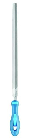 PFERD Werkstattfeile Dreikant, 250mm, dreieckige, spitz zulaufende Feile, Kreuzhieb H2 auf drei Seiten, inkl. Ergonomie-Feilenheft, 11211257 – für universelle Schrupp- und Schlichtarbeiten geeignet
