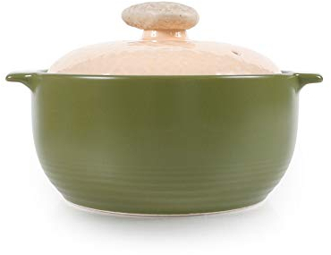 Neoflam Schmortopf aus Keramik, Antihaftbeschichtung, Schmortopf, Schmortopf, Suppentopf für Eintopf, Suppe, Dampf, kratzfest, Kühlschrank, ofenfest, hitzebeständig bis 200 °C, mit weißem Deckel, Limettengrün