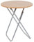 The Secret Home - Mesa Redonda Plegable - 70x70x60cm - Mesa Auxiliar Alta - Fabricada en Haya Vaporizada - Ideal para Estudio, Cocina o Terraza - Color Marrón