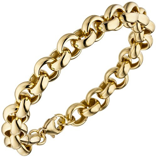 Jobo Damen Erbsarmband 925 Sterling Silber gold vergoldet 21 cm Armband