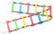 UEETEK Colorful Ladder Bird Toy，12-Step Flexible Ladders Wooden Rainbow Bridge Swings for Parrots Pet Trainning (Random Color)