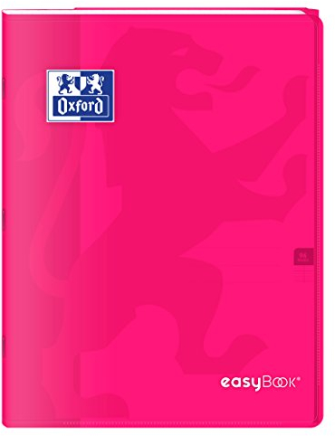 Oxford 400100062 EasyBook Cahier agrafé 24 x 32 cm 96 pages 90 g grands carreaux seyès Rose
