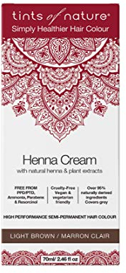 Tints of Nature, Tinte semipermanente de cabello en crema con henna - Marrón claro, 95% natural, vegano y libre de crueldad animal, 1 paquete