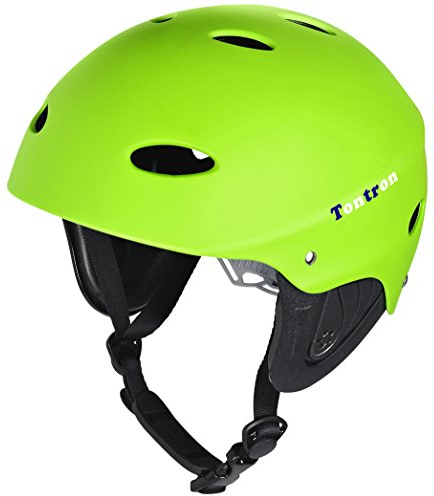 Tontron Classic Wakeboard Kajak Kite Surf Wassersporthelm (Matte Grün, L)