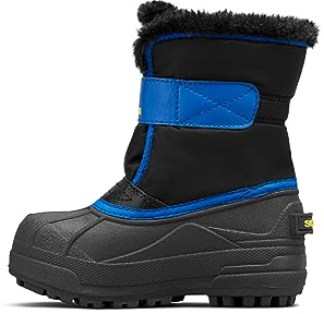 Sorel Snow Commander Boot, Stivali Invernali, Unisex - Bambini e ragazzi, Black/Super Blue 2023, 29 EU