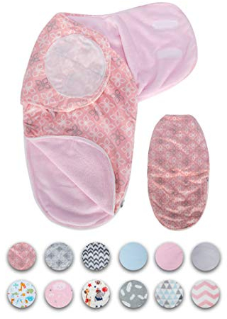 WONDER MIRACLE Flauschige Wickeldecke für neugeborene Babys, Mädchen oder Jungen, weich, dick, gemütlich, warm, Korallen-Fleece, flauschiger Schlafsack für Kinderbett, Kinderwagen, Reisen, Outdoor