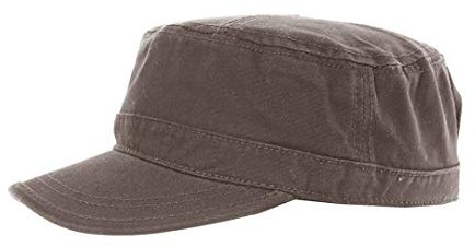 Black Jungle Fletcher Army Cap Baumwolle, Military Biker Kappe, Tarnkappe Kadettenkappe (Grau, one-Size/verstellbar)