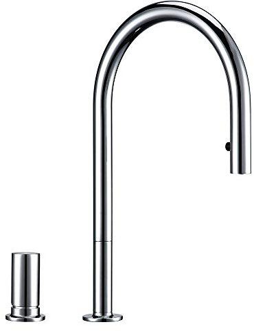 Linyuan Miscelatore Lavabo Cromo Miscelatore Monocomando Doppio Foro Rubinetteria Cucina Bagno con Acqua Calda e Fredda