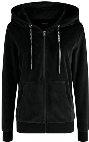 OXMO OXNicky Damen Sweatjacke Kapuzenjacke mit Kapuze, XS, Black (799000)