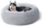 BEDSURE Katzenbett waschbar Flauschiges Hundebett - Ø 80 cm Katzenschlafplatz für Katzen und Hunde, plüsch Katzenkissen rund Kuschelbett, hellgrau