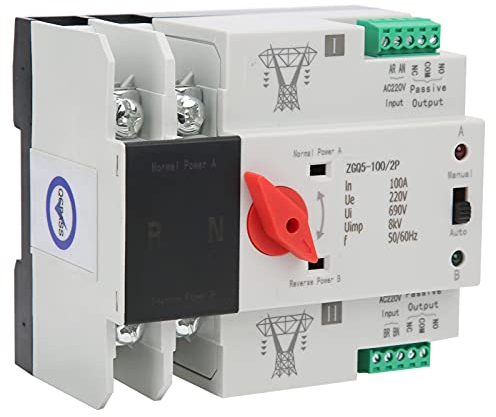 Commutateur de Transfert, Commutateur de Transfert Automatique à Double Puissance, Contrôleur de Commutateur de Transfert à 2 Voies sans Interruption ZGQ5-100 / 2P 220V avec une Bonne Isolation