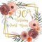 Blush and Rust Floral with Gold Frame 90th Birthday Party Guest Book with Gift Log