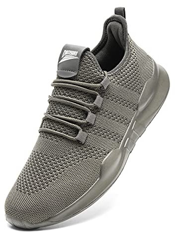 Mens Trainers Trail Running Walking Casual Gym Sport Tennis Barefoot Shoes Non Slip Work Hypersoft Sneakers Grey 9.5