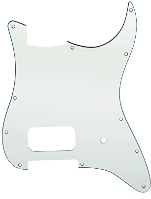 Musiclily Pro 11 Löcher Strat Pickguard 1 Humbucker Gitarren Schlagbrett für Fender USA/Mexico Tom Delonge Strat Style E-Gitarre, 3-lagig Aged White