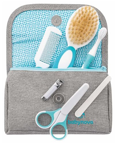 Baby-Nova Pflegeset Kamm Babyschere Bürste Clip Zahnbürste 12 Teile