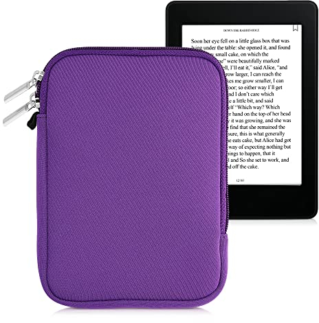 kwmobile Neoprene e-Reader Pouch Size 6 eReader - Universal eBook Sleeve Case with Zipper - Violet