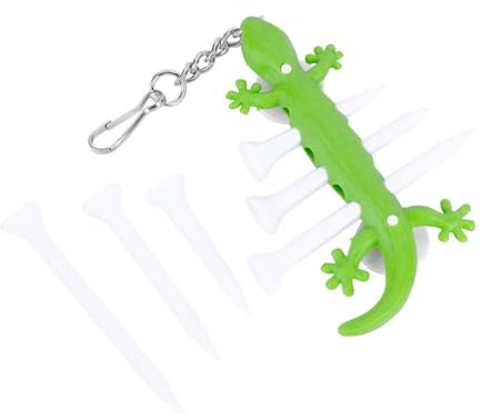6 Stück Lustige Golf Tees mit Halter für Golftees und 2 Ball Maker, Gecko Golf Tees Plastik Golf Tees für das Golftraining Golf Zubehör Golf Übung