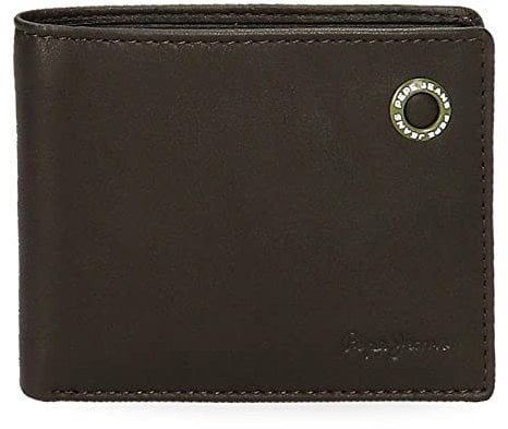 Pepe Jeans Badge Porte-Cartes Marron 11 x 8,5 x 1 cm Cuir, Marron, Portefeuille avec Porte-Cartes