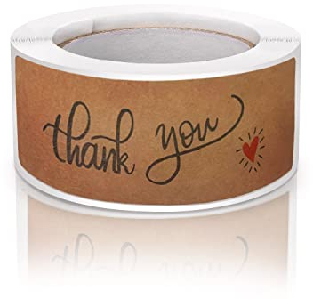 Thank You Stickers kraft Rolle Small Business 7.6x2.5cm Selbstklebend Rund Vielen Danke Aufkleber Dankesetiketten Geschenkaufkleber Umschlag 120 Stück