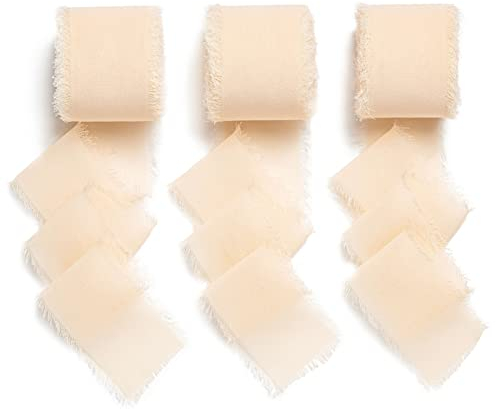 AOKSUNOVA Geschenkband Breit Schleifenband Hochzeit Chiffon Band Bänder zum Basteln Champagner