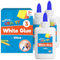 3pk PVA Glue for Crafting Kids | 750ml Total | Strong Kids Glue for Arts and Crafts, Glue for Slime, Washable White Glue, Craft Glue Strong for School Glue and Office Paper Glue + SOL Sticker