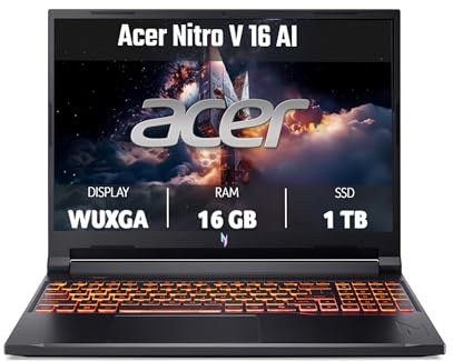 Acer Nitro V 16 AI | Notebook Gaming | AMD Ryzen™ 7 260 | NVIDIA RTX 5060 | 16 WUXGA IPS 180 Hz | 16 GB DDR5 RAM | 1024 GB SSD | Windows 11 Home | Tastiera italiana QWERTY | Alimentatore incluso