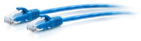 C2G Cable Ethernet ultrafino de 0.3 m (1 pie) CAT6A, ideal para usar con router, módem, Internet, cajas Wifi, Xbox, PS5, Smart TV, SKY Q, ofrece velocidades de Internet ultrarrápidas, color azul