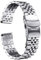 JIMNOO 18mm 19mm 20mm 21mm 22mm 23mm 24mm 26mm 28mm 30mm Edelstahl Massives Uhrenarmband Armband Faltschließe Metallkette (Color : Silver, Size : 19mm)