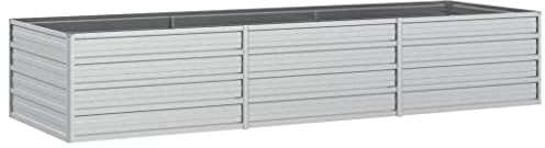 vidaXL Hochbeet 240x80x45 cm Stahl verzinkt silber