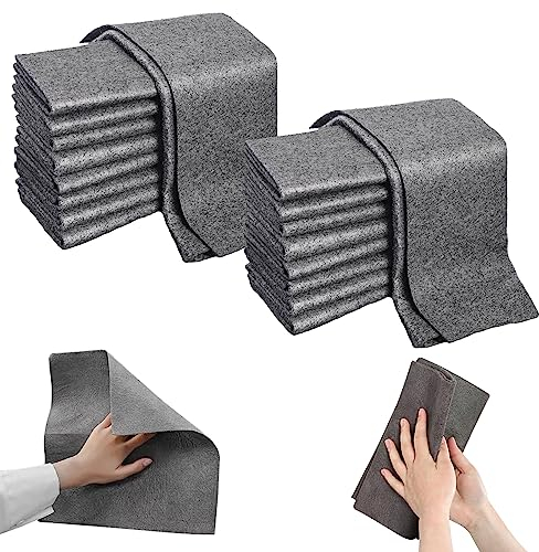TOPZFL 10 Pièces Chiffon de Nettoyage Magique épaissi,Chiffons Nettoyage Magique,Chiffon de Nettoyage en Microfibre Réutilisable,pour Vitre Miroir Voiture Salle de Bain Cuisine Bureau.(20x30cm)