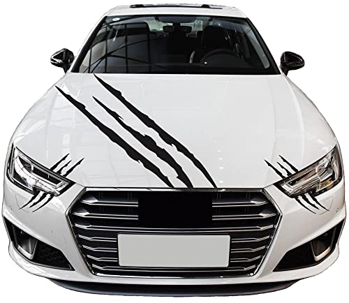 Autoaufkleber Sticker Streifen Aufklber für Autolichter Motorhaube, um Autos zu modifizieren und Kratzer abzudecken (Schwarz)